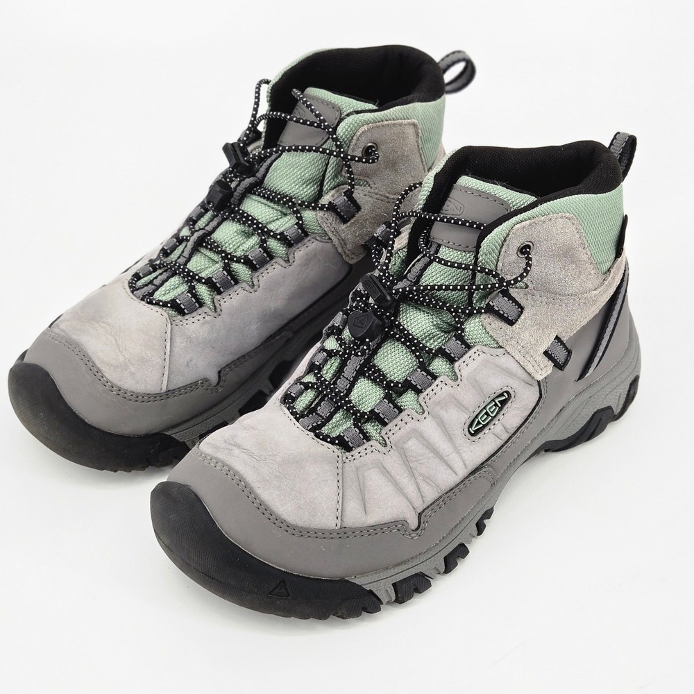 KEEN Kids Targhee IV Waterproof Wide Toe Box Hiking Boots Alloy Grey Size 4 VGUC